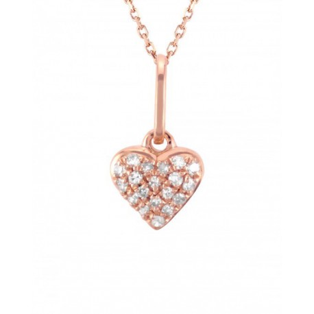 DIJE DE CORAZÓN EN ORO ROSA CON DIAMANTES 12017S-WD4RT - Envío Gratuito