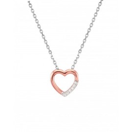 DIJE DE CORAZÓN EN ORO ROSA CON DIAMANTES 11059S-WT4RT - Envío Gratuito