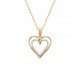 DIJE DE CORAZÓN EN ORO BLANCO Y AMARILLO CON DIAMANTES PH3233YW - Envío Gratuito