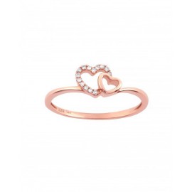 ANILLO DE CORAZÓN EN ORO ROSA CON DIAMANTES 10926Q-WD4RT - Envío Gratuito