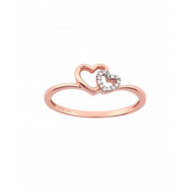 ANILLO DE CORAZÓN EN ORO ROSA CON DIAMANTES 12593Q-WD4RT