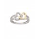 ANILLO DE CORAZÓN EN ORO BLANCO Y AMARILLO CON DIAMANTES RF8465WY - Envío Gratuito