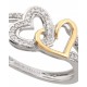 ANILLO DE CORAZÓN EN ORO BLANCO Y AMARILLO CON DIAMANTES RF8465WY - Envío Gratuito