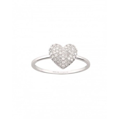 ANILLO DE CORAZÓN EN ORO BLANCO CON BRILLANTES RG03732W - Envío Gratuito