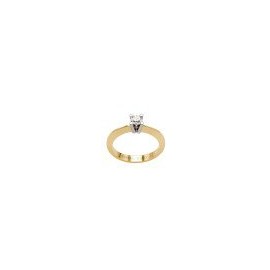 ANILLO SOLITARIO DE ORO AMARILLO Y BLANCO 552BIC-30 - Envío Gratuito