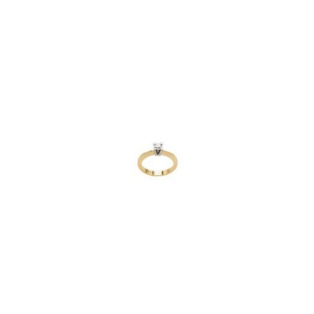 ANILLO SOLITARIO DE ORO AMARILLO Y BLANCO 552BIC-30 - Envío Gratuito