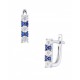 ARETES DE ORO BLANCO CON DIAMANTES Y ZAFIRO AZUL 13284W-BS4WV - Envío Gratuito