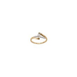 ANILLO SOLITARIO DE ORO AMARILLO Y BLANCO B1306