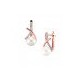 ARETES DE ORO ROSA CON DIAMANTES Y PERLA 15128W-WP4RV - Envío Gratuito