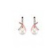 ARETES DE ORO ROSA CON DIAMANTES Y PERLA 15128W-WP4RV - Envío Gratuito