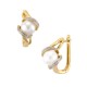 ARETES DE ORO AMARILLO CON DIAMANTES Y PERLA 15027W-WP4YV - Envío Gratuito