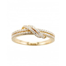 ANILLO DE ORO AMARILLO CON ZIRCONIAS KR0300Y - Envío Gratuito