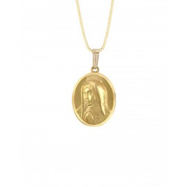 MEDALLA IMAGEN VIRGEN DE GUALUPE BUSTO EN ORO AMARILLO ME14-YOV3GB