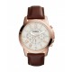 RELOJ FOSSIL GRANT CHRONOGRAPH BROWN LEATHER PARA CABALLERO FS4991 - Envío Gratuito