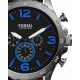 RELOJ FOSSIL NATE CHRONOGRAPH SMOKE STAINLESS STEEL PARA CABALLERO JR1478 - Envío Gratuito