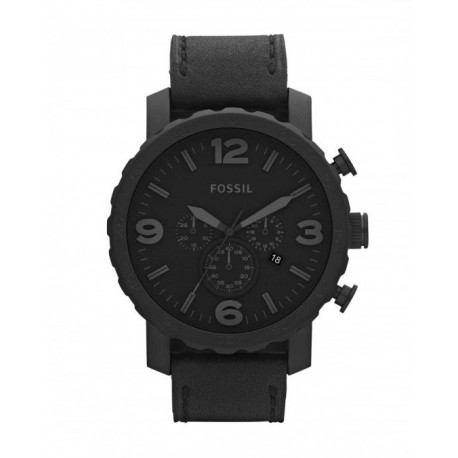 RELOJ FOSSIL NATE CHRONOGRAPH BLACK LEATHER PARA CABALLERO JR1354 - Envío Gratuito