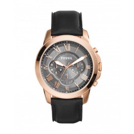 RELOJ FOSSIL GRANT CHRONOGRAPH BLACK LEATHER PARA CABALLERO FS5085 - Envío Gratuito