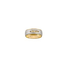 ARGOLLA DE MATRIMONIO DE ORO AMARILLO PLATINADO CON ZIRCONIAS 31076H - Envío Gratuito