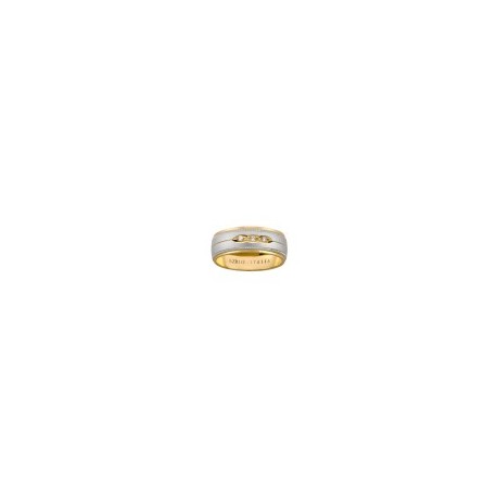 ARGOLLA DE MATRIMONIO DE ORO AMARILLO PLATINADO CON ZIRCONIAS 31076H - Envío Gratuito