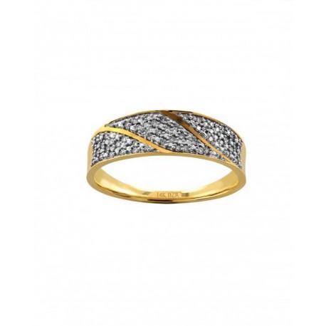 ANILLO DE ORO AMARILLO CON DIAMANTES RF8049 - Envío Gratuito