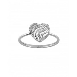 ANILLO DE CORAZÓN EN ORO BLANCO CON DIAMANTES 12386Q-WD4WT - Envío Gratuito