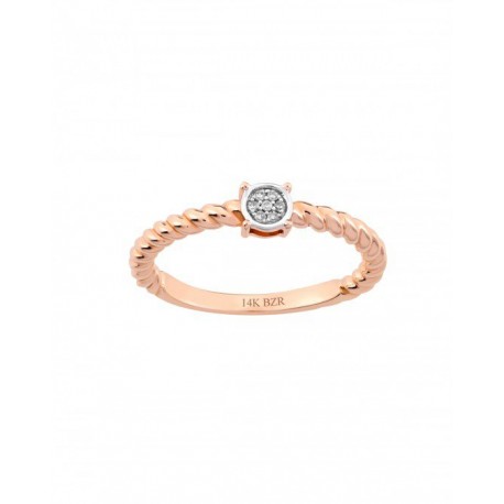 ANILLO DE ORO ROSA Y BLANCO CON DIAMANTES 12753Q-WD4RV - Envío Gratuito