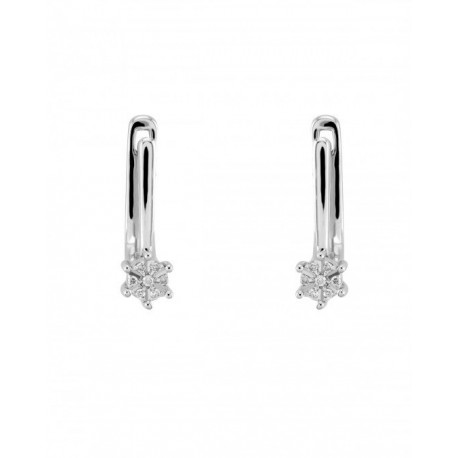 ARETES DE ORO BLANCO CON DIAMANTES D-AJE06831W - Envío Gratuito