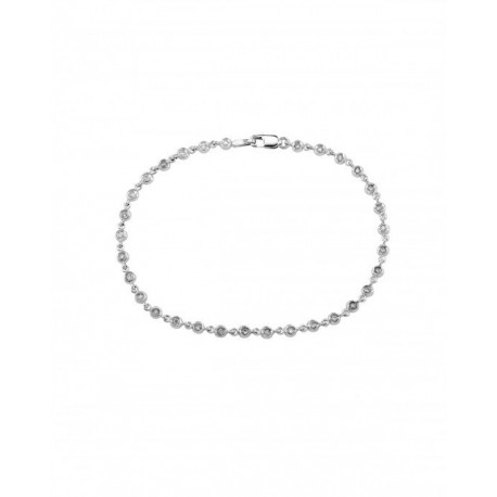 PULSERA DE ORO BLANCO CON BRILLANTES B569-P - Envío Gratuito