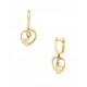 ARETES DE CORAZÓN EN ORO AMARILLO CON DIAMANTE Y OLIVINA 13040W-LQ4YT - Envío Gratuito