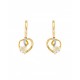 ARETES DE CORAZÓN EN ORO AMARILLO CON DIAMANTE Y OLIVINA 13040W-LQ4YT - Envío Gratuito