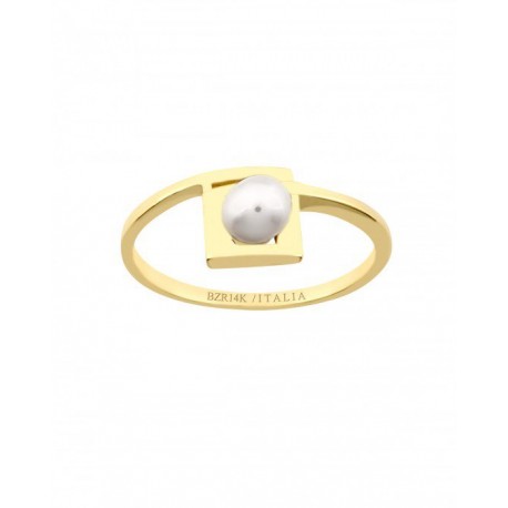 ANILLO DE ORO AMARILLO CON PERLA CULTIVADA B-916 - Envío Gratuito