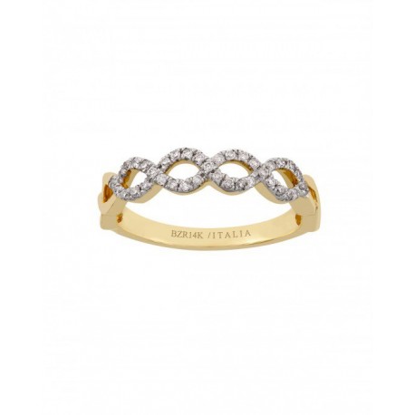 ANILLO DE ORO AMARILLO CON DIAMANTES L44750 - Envío Gratuito