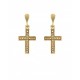 ARETES DE CRUZ EN ORO AMARILLO CON DIAMANTES 10373W-WD4YT - Envío Gratuito