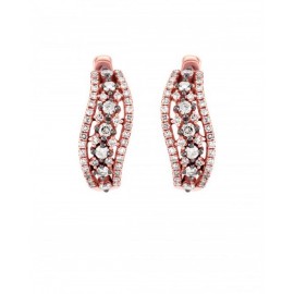 ARETES DE ORO ROSA CON DIAMANTE BLANCO Y DIAMANTE CAFÉ 15440W-BD4RV - Envío Gratuito