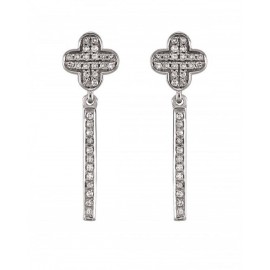 ARETES DE ORO BLANCO CON DIAMANTES 12047W-WD4WV - Envío Gratuito