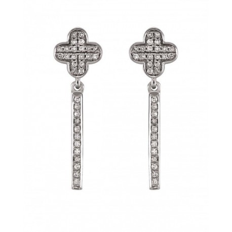 ARETES DE ORO BLANCO CON DIAMANTES 12047W-WD4WV - Envío Gratuito