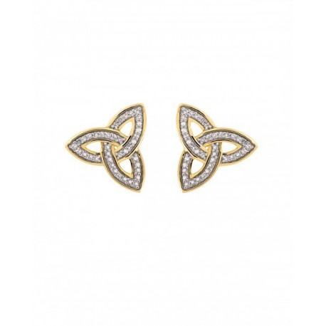 ARETES DE ORO AMARILLO CON BRILLANTES ER01796EY - Envío Gratuito