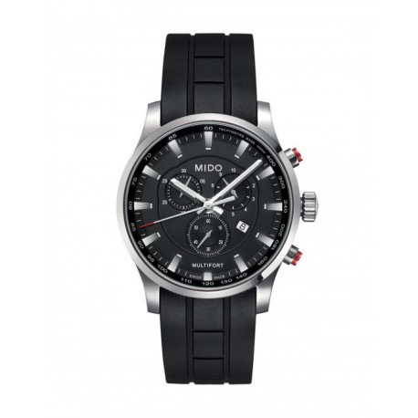 RELOJ MIDO MULTIFORT CHRONOGRAPH BLACK DIAL BLACK RUBBER PARA CABALLERO M0054171705120 - Envío Gratuito