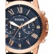 RELOJ FOSSIL GRAN CHRONOGRAPH NAVY LEATHER PARA CABALLERO FS4835 - Envío Gratuito