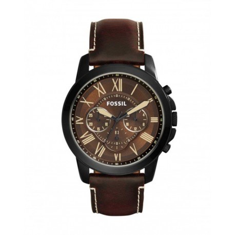 RELOJ FOSSIL GRANT CHRONOGRAPH BROWN LEATHER PARA CABALLERO FS5088 - Envío Gratuito