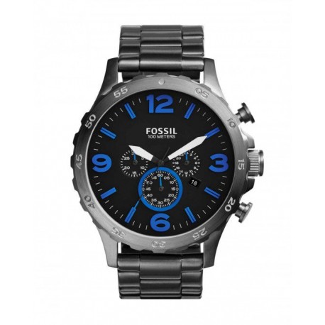 RELOJ FOSSIL NATE CHRONOGRAPH SMOKE STAINLESS STEEL PARA CABALLERO JR1478 - Envío Gratuito