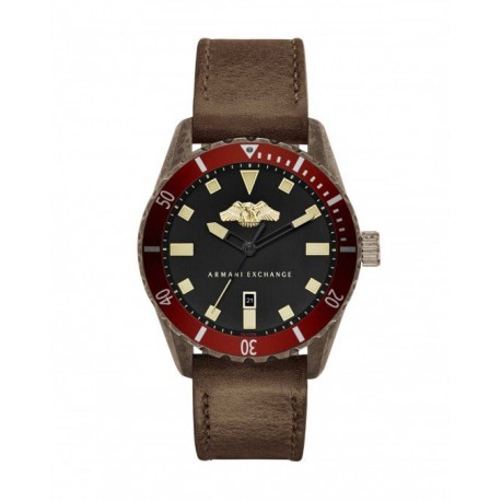 RELOJ AX DARK BROWN LEATHER PARA CABALLERO AX1712 - Envío Gratuito