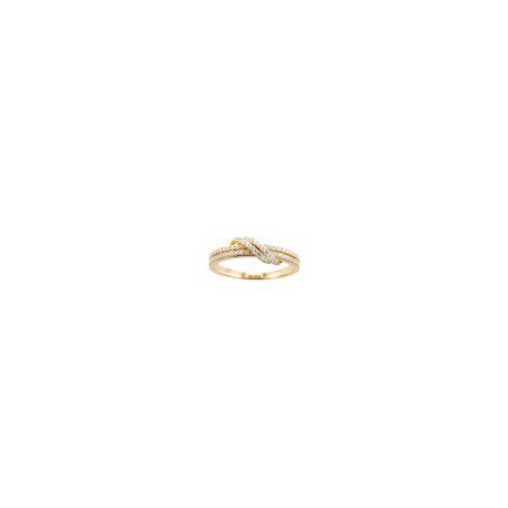 ANILLO DE ORO AMARILLO CON ZIRCONIAS KR0300Y - Envío Gratuito