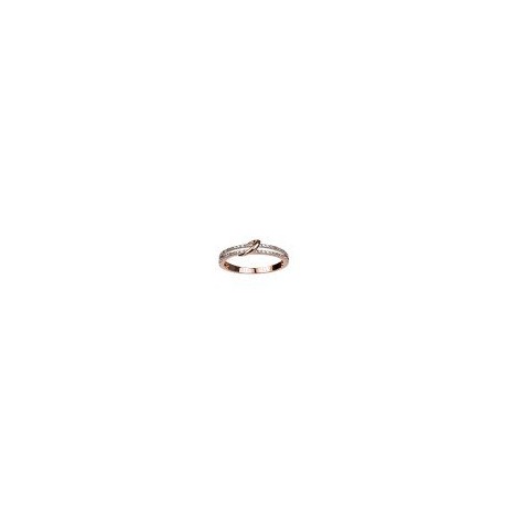 ANILLO DE ORO ROSA COMBINADO CON DIAMANTES 15591Q-WD4RV - Envío Gratuito