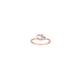 ANILLO DE CORAZÓN EN ORO ROSA CON DIAMANTES 12593Q-WD4RT - Envío Gratuito