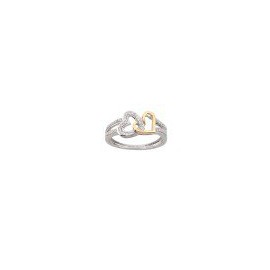 ANILLO DE CORAZÓN EN ORO BLANCO Y AMARILLO CON DIAMANTES RF8465WY