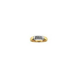 ANILLO DE ORO AMARILLO Y BLANCO CON BRILLANTES B594