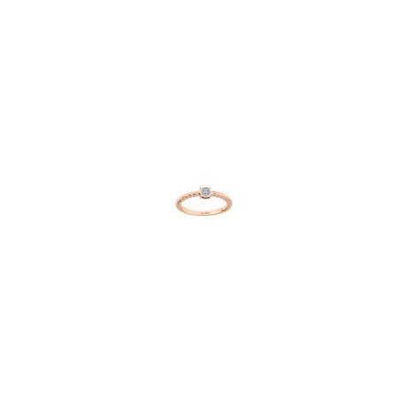 ANILLO DE ORO ROSA Y BLANCO CON DIAMANTES 12753Q-WD4RV - Envío Gratuito