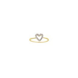 ANILLO DE CORAZÓN EN ORO AMARILLO CON BRILLANTES B1864 - Envío Gratuito