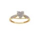 ANILLO DE CORAZÓN EN ORO AMARILLO CON DIAMANTADO PLATINADO CON DIAMANTES L39006 - Envío Gratuito